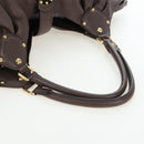 LOUIS VUITTON Monogram Punching Mahina XL Bag Leather Brown M95714 Auth am12145V-7