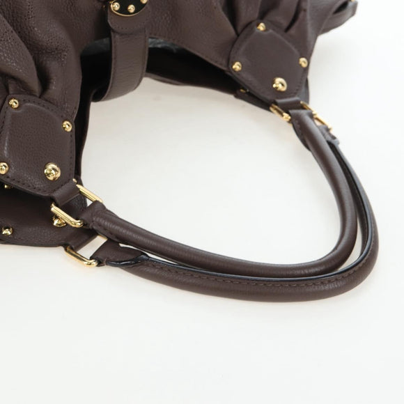 LOUIS VUITTON Monogram Punching Mahina XL Bag Leather Brown M95714 Auth am12145V