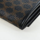 CELINE Macadam Canvas Kiss Lock Long Wallet PVC Leather Black Auth am12152V-16