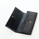 CELINE Macadam Canvas Kiss Lock Long Wallet PVC Leather Black Auth am12152V-8
