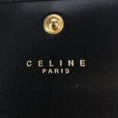 CELINE Macadam Canvas Kiss Lock Long Wallet PVC Leather Black Auth am12152V-18