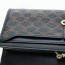 CELINE Macadam Canvas Kiss Lock Long Wallet PVC Leather Black Auth am12152V-19