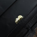 CELINE Macadam Canvas Kiss Lock Long Wallet PVC Leather Black Auth am12152V-21