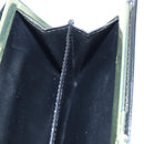 CELINE Macadam Canvas Kiss Lock Long Wallet PVC Leather Black Auth am12152V-22
