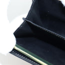 CELINE Macadam Canvas Kiss Lock Long Wallet PVC Leather Black Auth am12152V-23