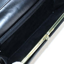CELINE Macadam Canvas Kiss Lock Long Wallet PVC Leather Black Auth am12152V-24