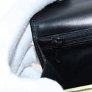 CELINE Macadam Canvas Kiss Lock Long Wallet PVC Leather Black Auth am12152V-25