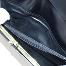 CELINE Macadam Canvas Kiss Lock Long Wallet PVC Leather Black Auth am12152V-26
