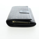 CELINE Macadam Canvas Kiss Lock Long Wallet PVC Leather Black Auth am12152V-3