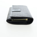 CELINE Macadam Canvas Kiss Lock Long Wallet PVC Leather Black Auth am12152V-4