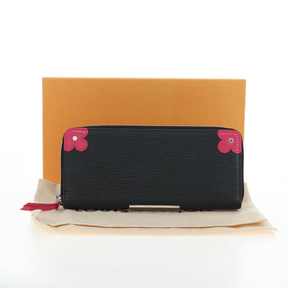 LOUIS VUITTON Epi Portefeuille Clemence Long Wallet Black M62968 Auth am12154M