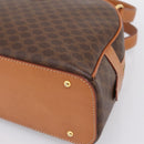CELINE Macadam Canvas Hand Bag PVC Leather Brown Gold Auth am12157V-9
