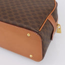 CELINE Macadam Canvas Hand Bag PVC Leather Brown Gold Auth am12157V-15