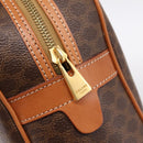 CELINE Macadam Canvas Hand Bag PVC Leather Brown Gold Auth am12157V-17