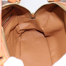 CELINE Macadam Canvas Hand Bag PVC Leather Brown Gold Auth am12157V-19