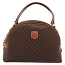CELINE Macadam Canvas Hand Bag PVC Leather Brown Gold Auth am12157V-13