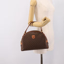 CELINE Macadam Canvas Hand Bag PVC Leather Brown Gold Auth am12157V-21