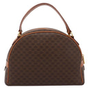 CELINE Macadam Canvas Hand Bag PVC Leather Brown Gold Auth am12157V-2