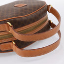 CELINE Macadam Canvas Hand Bag PVC Leather Brown Gold Auth am12157V-7