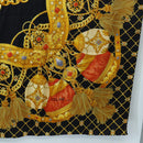CELINE Large Jewelry Pattern Scarf Silk Black Yellow Auth am12158M-10