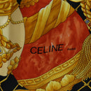 CELINE Large Jewelry Pattern Scarf Silk Black Yellow Auth am12158M-11