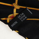 CELINE Large Jewelry Pattern Scarf Silk Black Yellow Auth am12158M-13