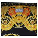 CELINE Large Jewelry Pattern Scarf Silk Black Yellow Auth am12158M-3