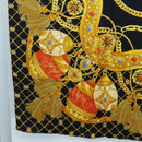 CELINE Large Jewelry Pattern Scarf Silk Black Yellow Auth am12158M-8