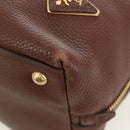 PRADA Shoulder Bag Taurillon Clemence Brown Gold Auth am12161V-11