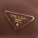 PRADA Shoulder Bag Taurillon Clemence Brown Gold Auth am12161V-14