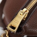 PRADA Shoulder Bag Taurillon Clemence Brown Gold Auth am12161V-15