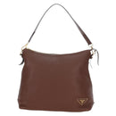 PRADA Shoulder Bag Taurillon Clemence Brown Gold Auth am12161V-2