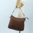 PRADA Shoulder Bag Taurillon Clemence Brown Gold Auth am12161V-25