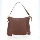 PRADA Shoulder Bag Taurillon Clemence Brown Gold Auth am12161V-26