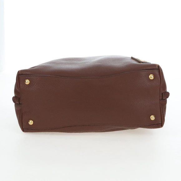PRADA Shoulder Bag Taurillon Clemence Brown Gold Auth am12161V