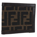 FENDI Zucca Canvas Bifold Wallet Black Brown Auth am12162V-1