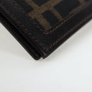 FENDI Zucca Canvas Bifold Wallet Black Brown Auth am12162V-10