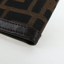 FENDI Zucca Canvas Bifold Wallet Black Brown Auth am12162V-11