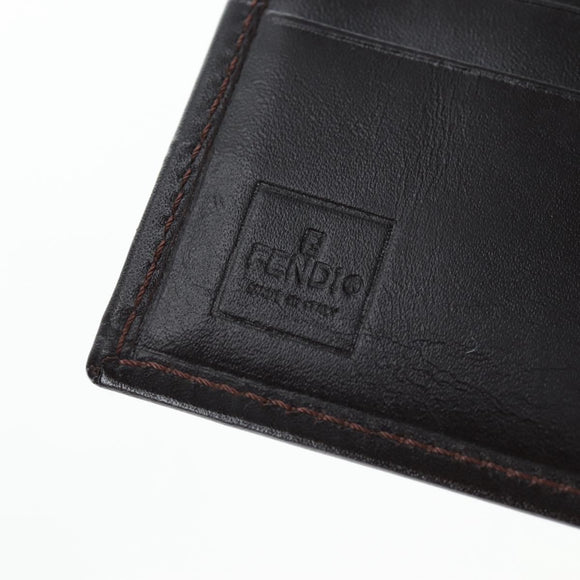 FENDI Zucca Canvas Bifold Wallet Black Brown Auth am12162V