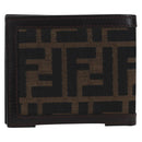 FENDI Zucca Canvas Bifold Wallet Black Brown Auth am12162V-3