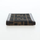 FENDI Zucca Canvas Bifold Wallet Black Brown Auth am12162V-4