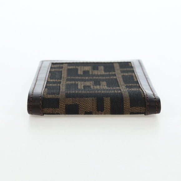 FENDI Zucca Canvas Bifold Wallet Black Brown Auth am12162V