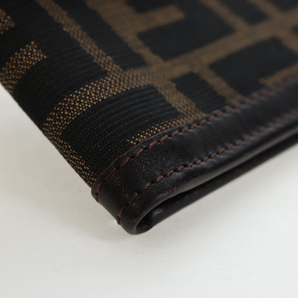 FENDI Zucca Canvas Bifold Wallet Black Brown Auth am12162V