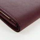 BURBERRY Kiss Lock Bifold Wallet PVC Canvas Bordeaux Gold Auth am12163V-10