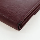 BURBERRY Kiss Lock Bifold Wallet PVC Canvas Bordeaux Gold Auth am12163V-11