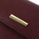 BURBERRY Kiss Lock Bifold Wallet PVC Canvas Bordeaux Gold Auth am12163V-12