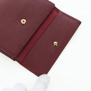 BURBERRY Kiss Lock Bifold Wallet PVC Canvas Bordeaux Gold Auth am12163V-13