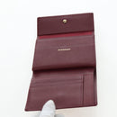 BURBERRY Kiss Lock Bifold Wallet PVC Canvas Bordeaux Gold Auth am12163V-14