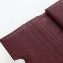 BURBERRY Kiss Lock Bifold Wallet PVC Canvas Bordeaux Gold Auth am12163V-15