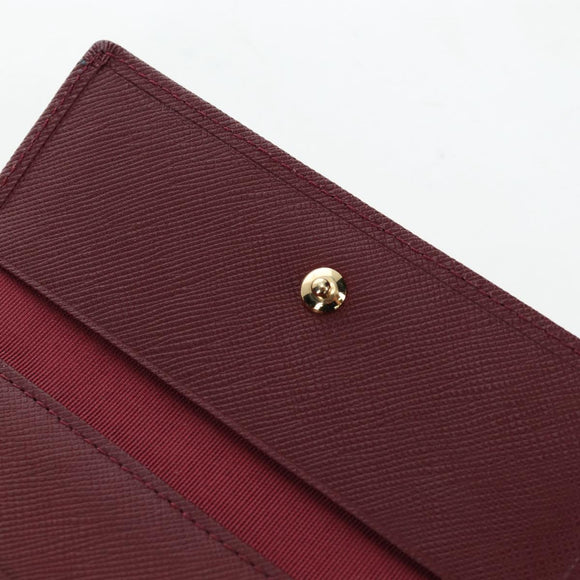 BURBERRY Kiss Lock Bifold Wallet PVC Canvas Bordeaux Gold Auth am12163V